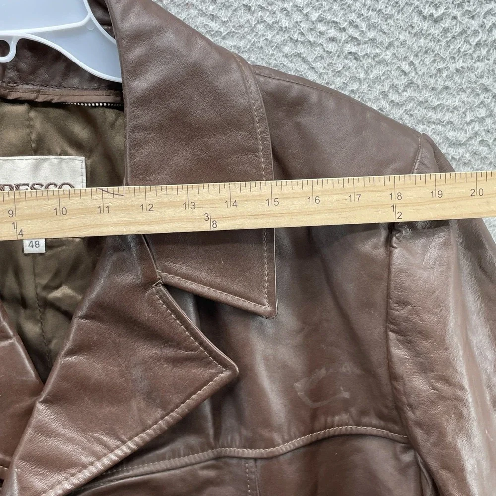 Vintage Cresco 100% Leather Coat Jacket Mens 48 Classic Streetwear Corpcore 70's